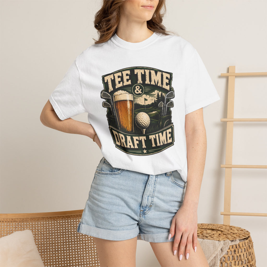 Tee Time & Draft Time Golf Beer T‑Shirt