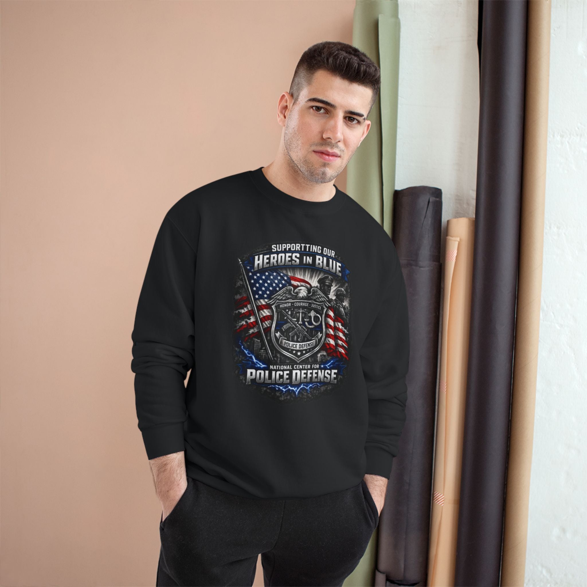 Police Defense 'Supporting the Heroes in Blue' Sweatshirt