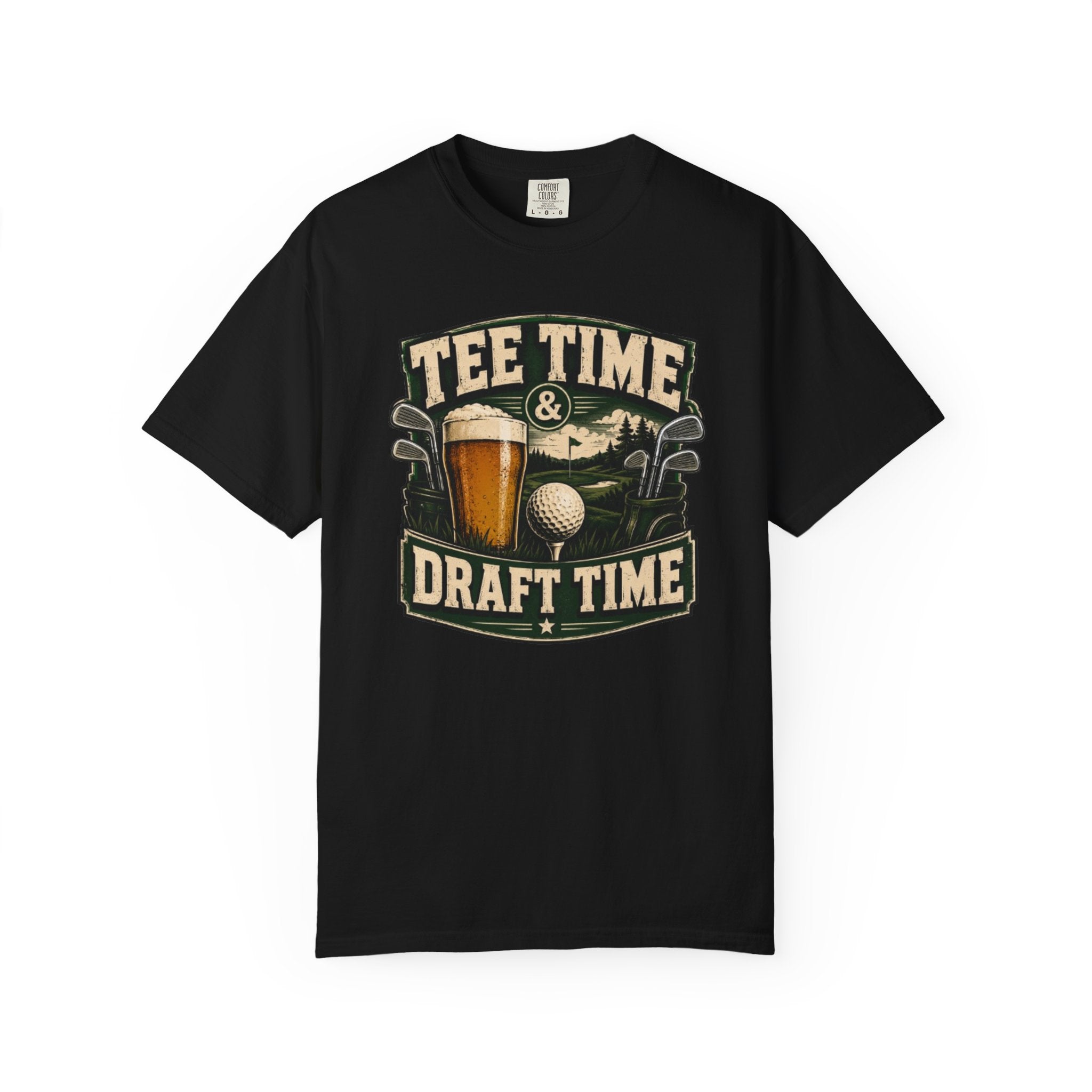 Tee Time & Draft Time Golf Beer T‑Shirt